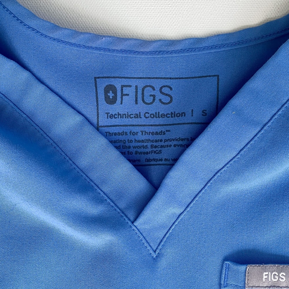 FIGS Scrub Set Top and Jogger Pants Medical Uniform Blue Pockets Women's Size XS - Picture 8 of 10